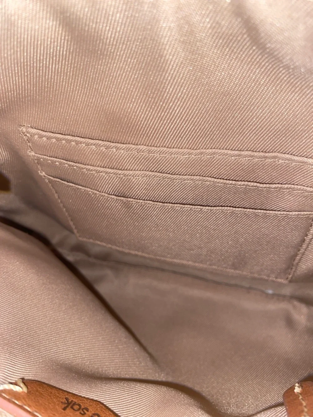 The Sak Sanibel Black Leather Floral Embossed Mini Crossbody w/ Gold Hardware - Picture 9 of 11